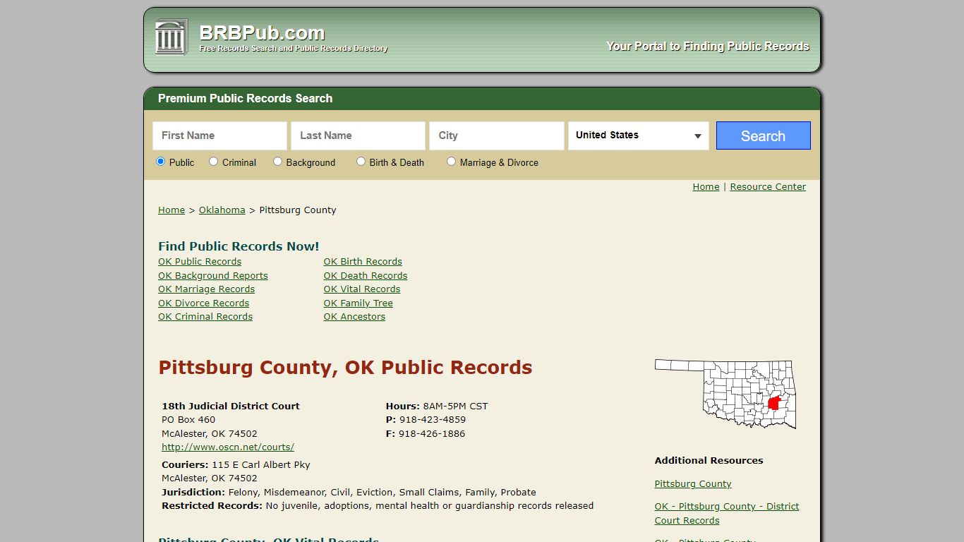 Pittsburg County Public Records | Search Oklahoma ...