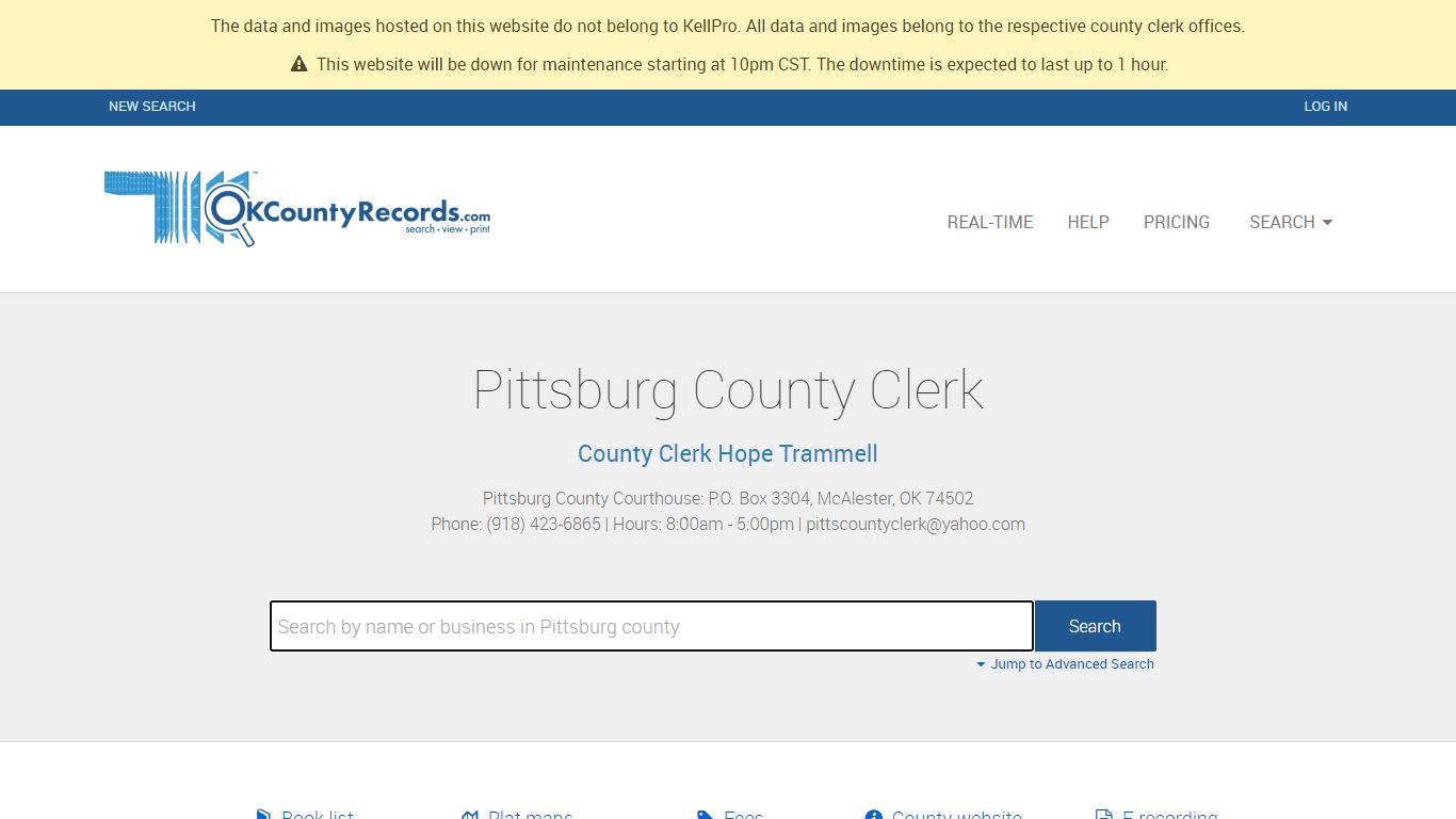 Pittsburg County - County Clerk Public Land Records for ...